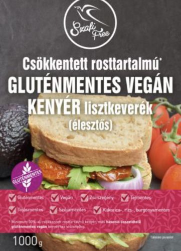 Szafi "Csökkentett rosttartalmú GLUTÉNMENTES VEGÁN KENYÉR lisztkeverék élesztős kenyérhez", 1 kg