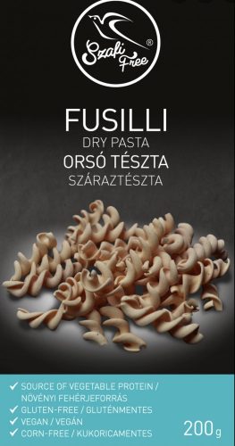 Szafi gluténmentes FUSSILI orsó tészta, 200 gr